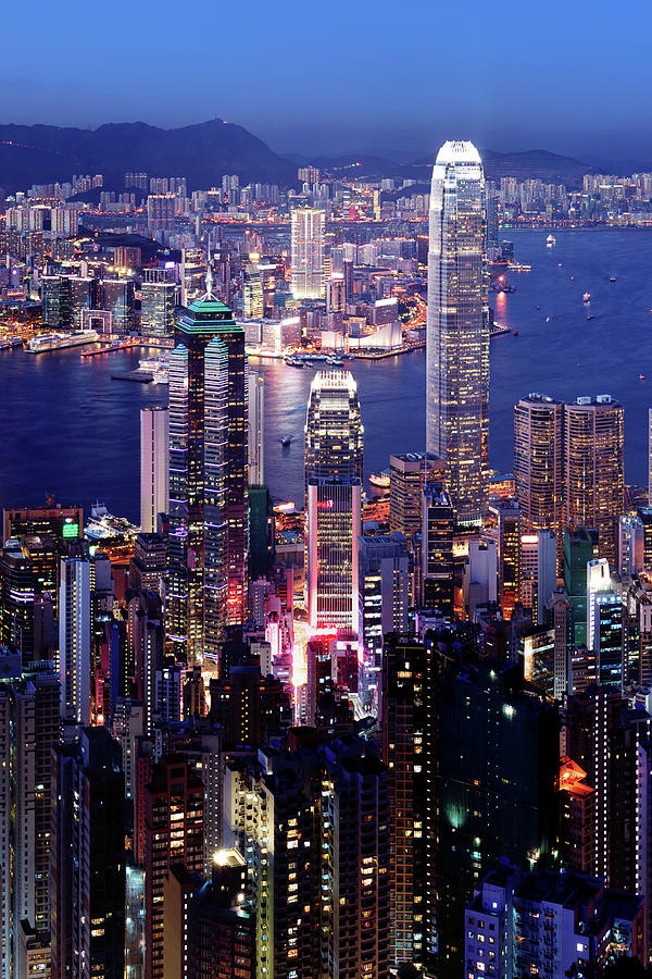 The Beautiful Hong King Cityscape At Photograph by Samxmeg