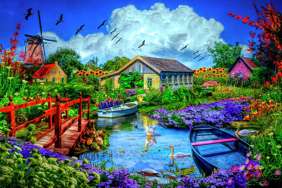 The Beauty of Flowers in Holland in HDR Detail Photograph by Debra and Dave Vanderlaan