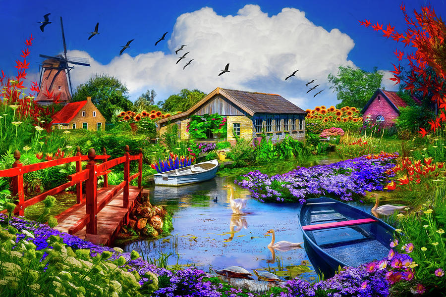 The Beauty of Flowers in Holland Painting Digital Art by Debra and Dave Vanderlaan