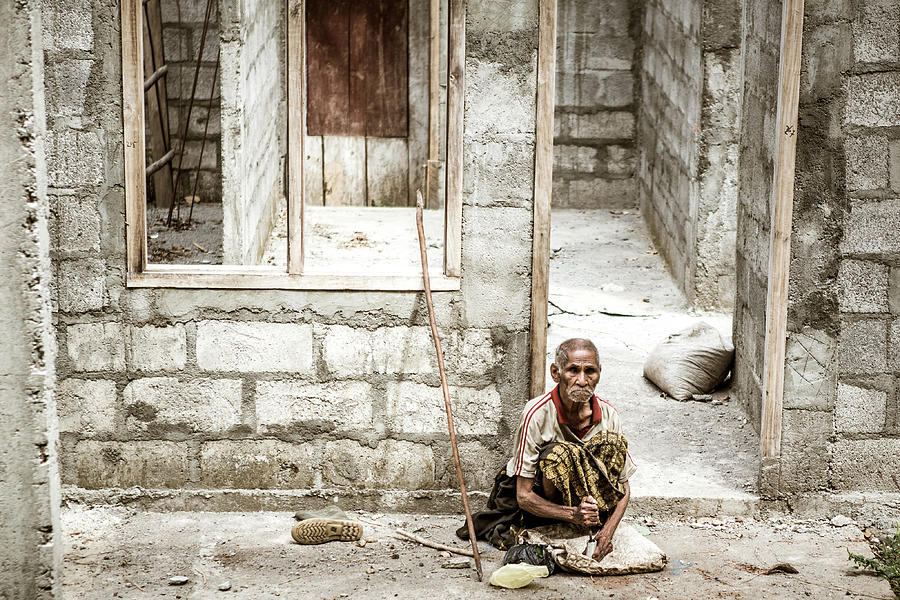 The Beggar sitting on front gate Photograph by Chantelle Flores - Fine ...