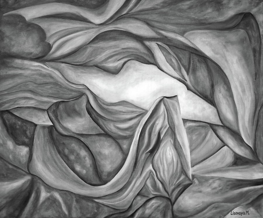 Black And White. Antelope Canyon Textile. The Beginning. Colorful And Over 30 Monochromatic. Digital Art