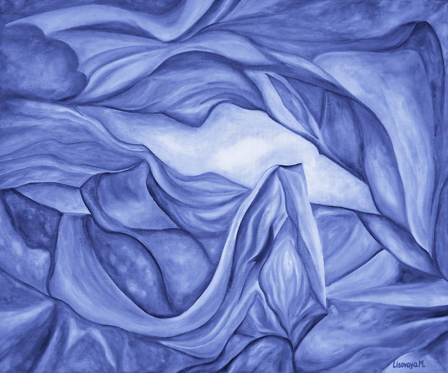 Blue. Antelope Canyon Textile. The Beginning. Colorful And Over 30 Monochromatic. Painting