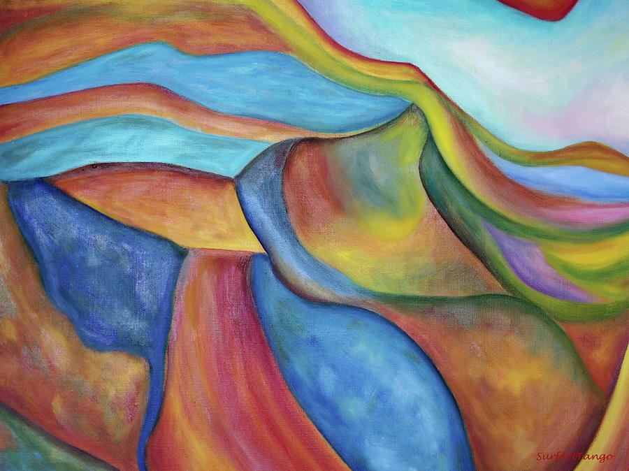 Antelope Canyon Textile. The Beginning. Colorful. Fragment 1.  Colorful And Over 30 Monochromatic. Painting
