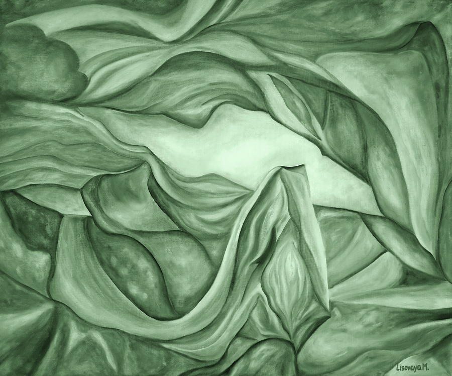 Green. Antelope Canyon Textile. The Beginning. Colorful And Over 30 Monochromatic. Painting
