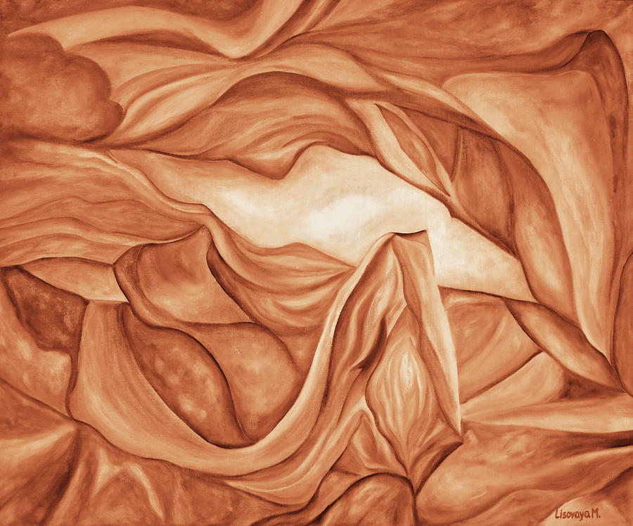 Orange. Antelope Canyon Textile. The Beginning. Colorful And Over 30 Monochromatic. Painting