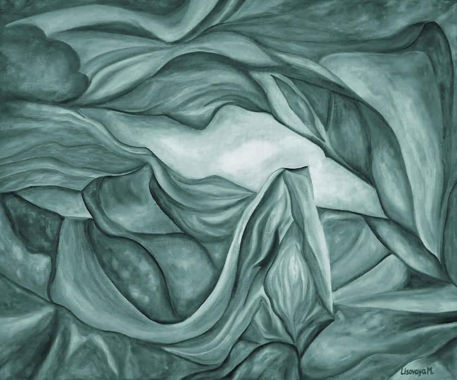 Turquoise. Antelope Canyon Textile. The Beginning. Colorful And Over 30 Monochromatic. Painting