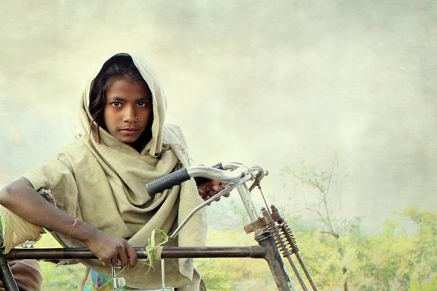 The Bicycle Girl Photograph by Atul Tater