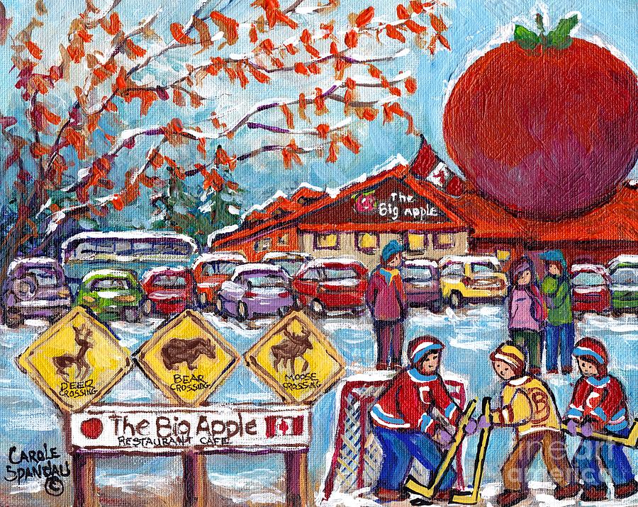 The Big Apple 401 Transcanada Roadside Attraction Drive-in Restaurant C Spandau Canadian Paintings  Painting by Carole Spandau