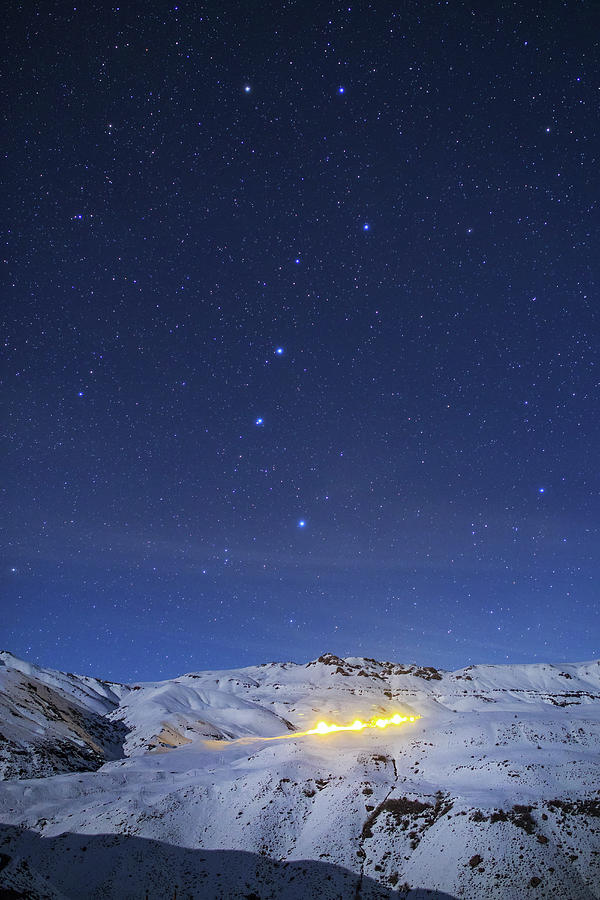 The Big Dipper Above A Snow-covered Photograph by Jeff Dai