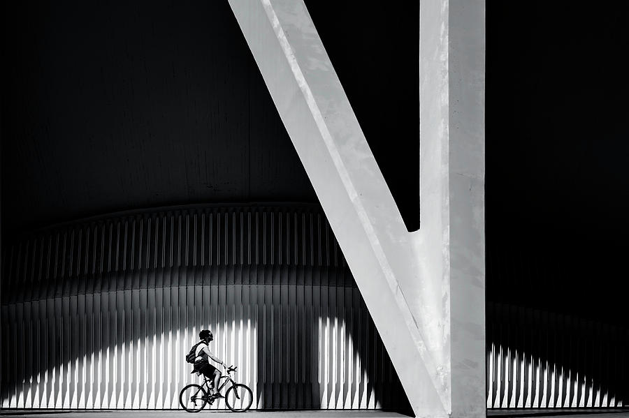 Black And White Photograph - The Biker by Gerard Jonkman