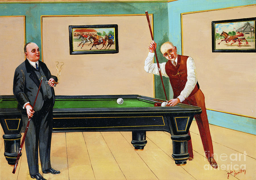 The Billards Match Painting by John Mclure Hamilton