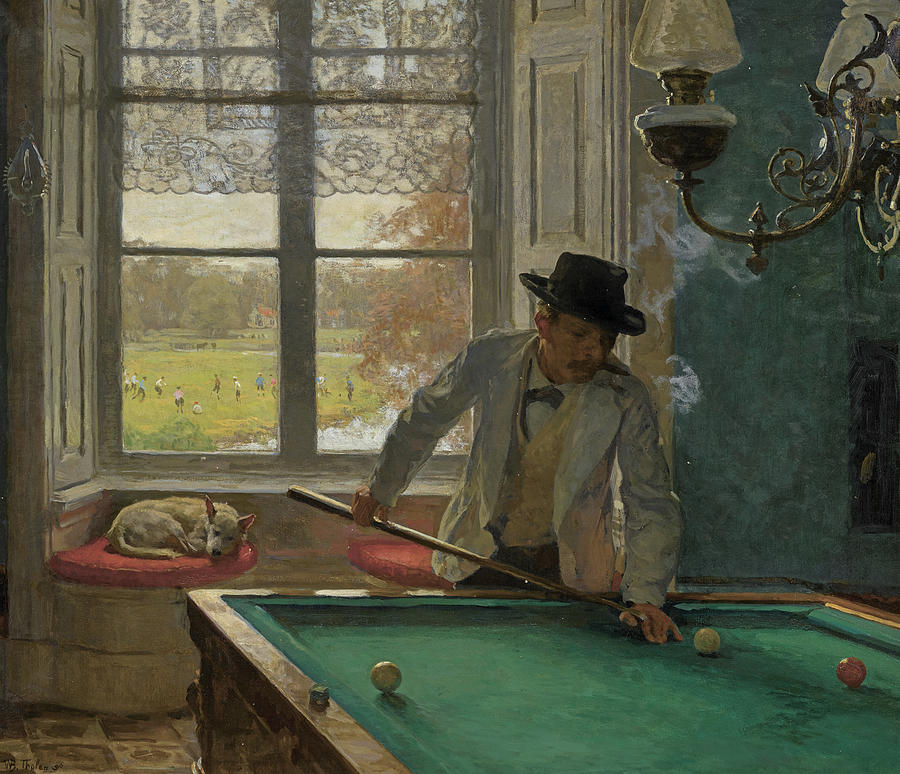 Sports Painting - The Billiards Player by Willem Bastiaan Tholen