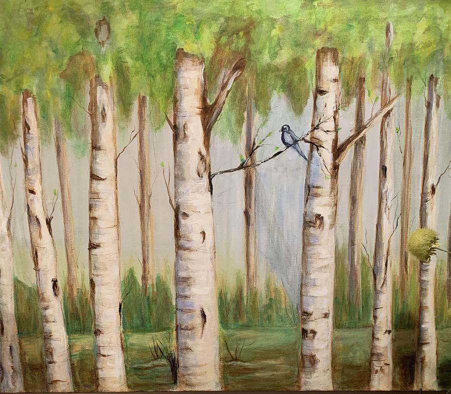The Birches  Painting by Patricia Halstead