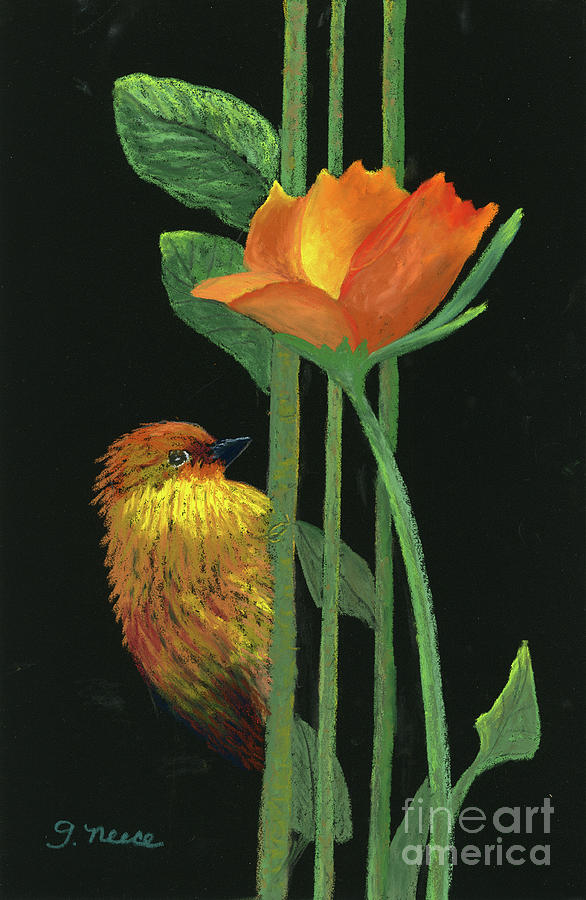 The Bird and the Rose Painting by Ginny Neece
