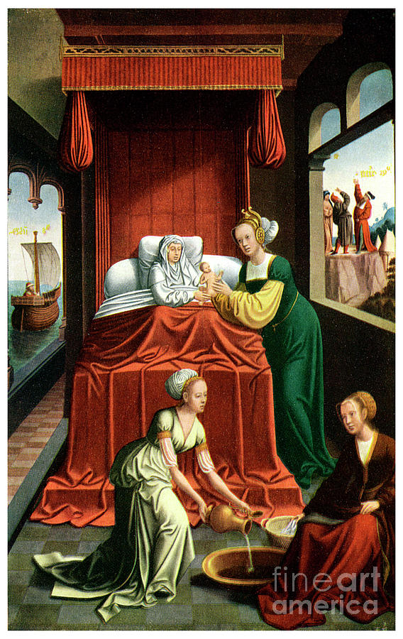 The Birth Of The Virgin, C1520 1956 Drawing by Print Collector