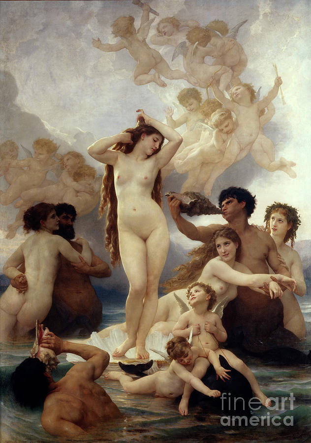 The Birth Of Venus. Artist Bouguereau Drawing by Heritage Images