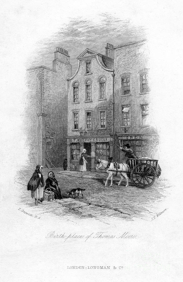 The Birth Place Of Thomas Moore Drawing by Print Collector