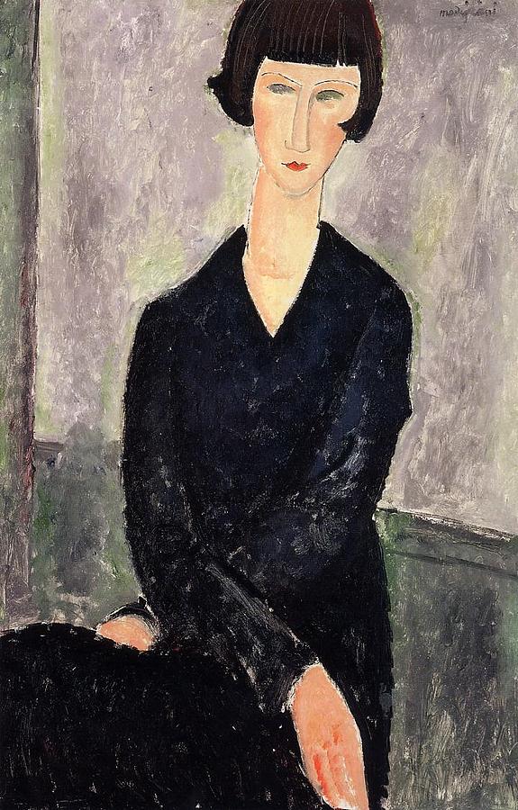 The Black Dress - 1918 - Private Collection - Painting - Oil On Canvas Painting