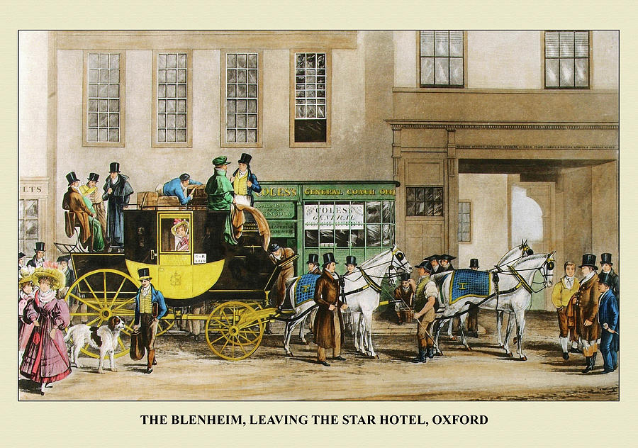 The Blenheim coach outside the Star Inn, Oxford, 1826 Painting by Alan Rosevear