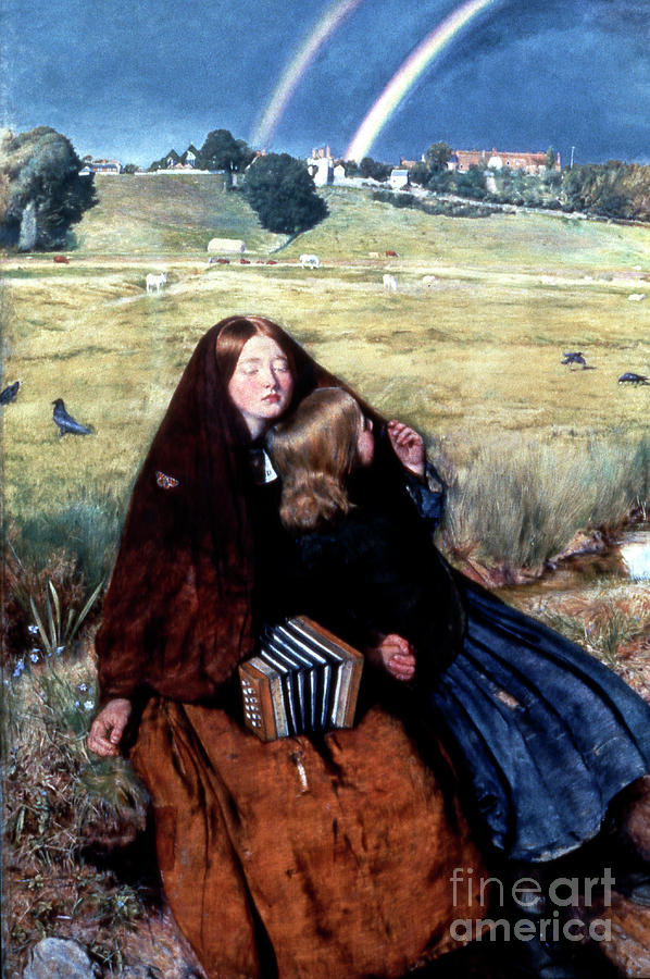 The Blind Girl, 1856. Artist John Drawing by Print Collector