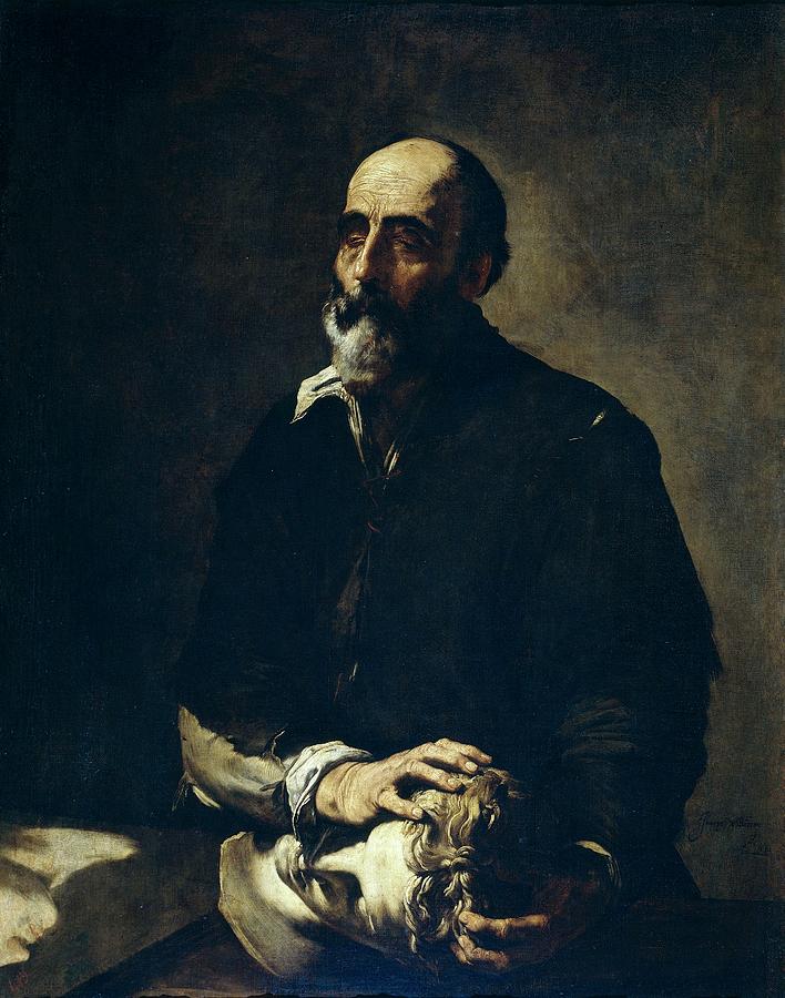 The Blind Sculptor, or Allegory of Touch, 1632, Spanish School, Oil on canvas,... Painting by Jusepe de Ribera -1591-1652-