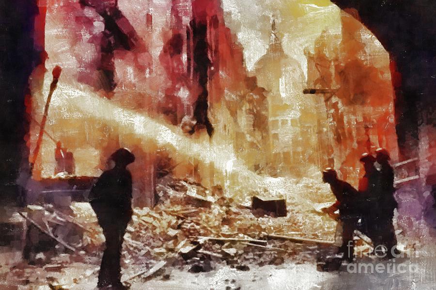 The Blitz, WWII Painting by Esoterica Art Agency