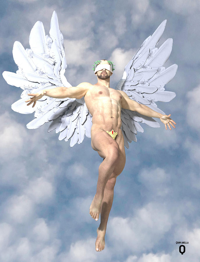 Angel Digital Art - The blue angel by Joaquin Abella