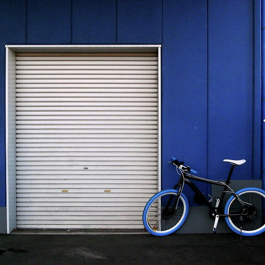 The Blue Bicycle In Front Of A Blue Photograph by Photographer, Loves Art, Lives In Kyoto