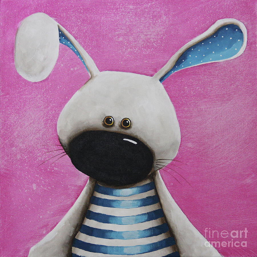 The Blue Bunny Painting by Lucia Stewart