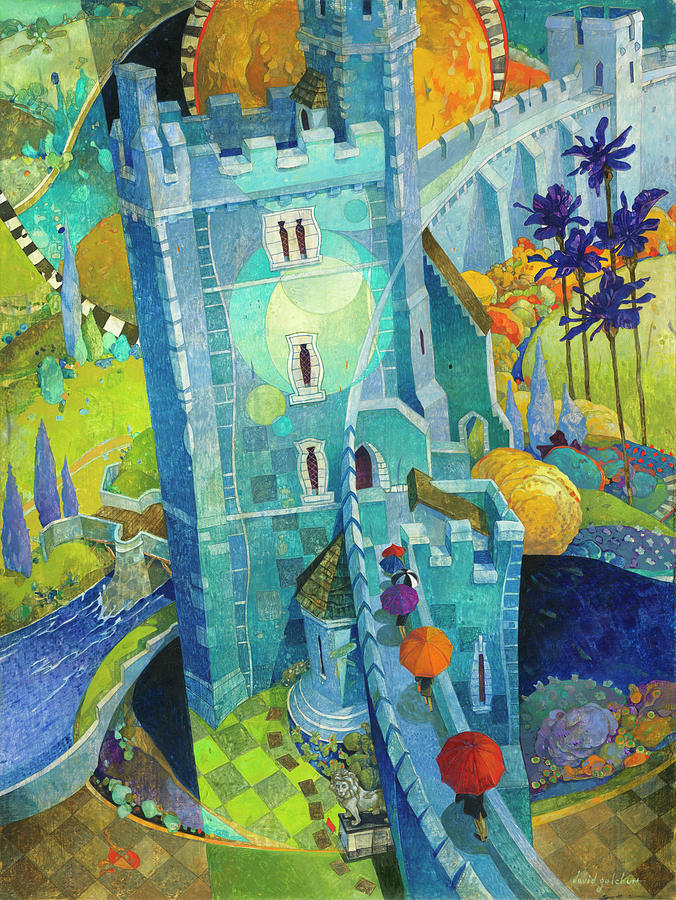 Castle Painting - The Blue Castle by David Galchutt