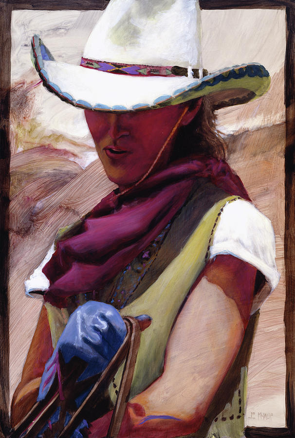Cowgirl Painting - The Blue Glove by J. E. Knauf