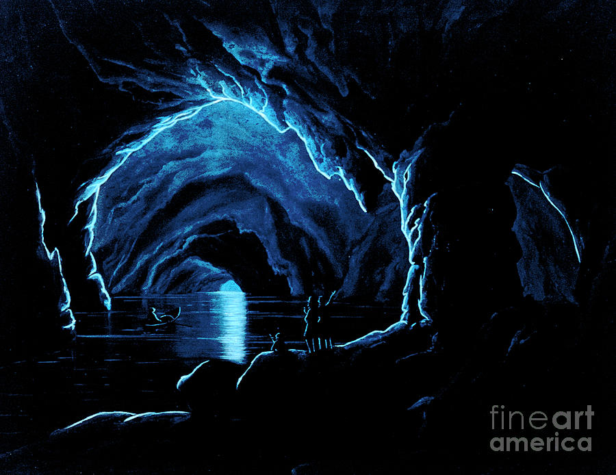 The Blue Grotto on the Island of Capri Painting by Giorgio Sommer