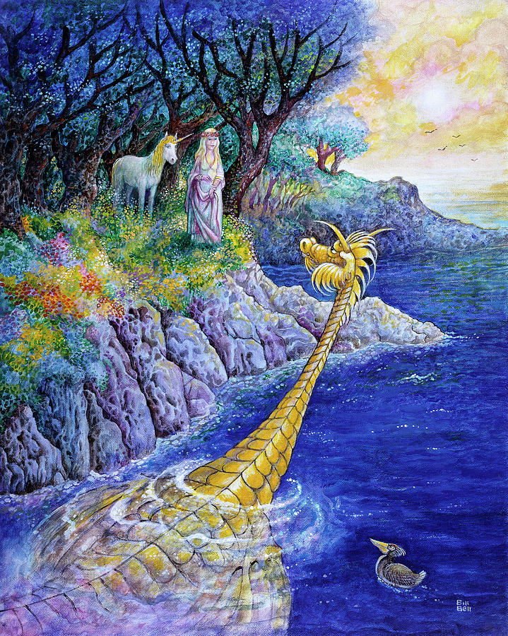 Dragon Painting - The Blue Lagoon by Bill Bell