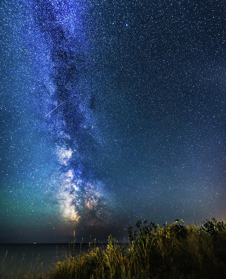 The Blue Milky Way Galaxy Over The Sea Photograph by Property Of Chad Powell