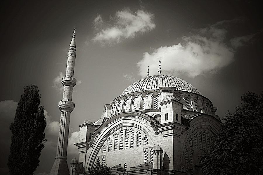 The Hagia Sophia Mosque Mono Photograph by John Hughes - Pixels