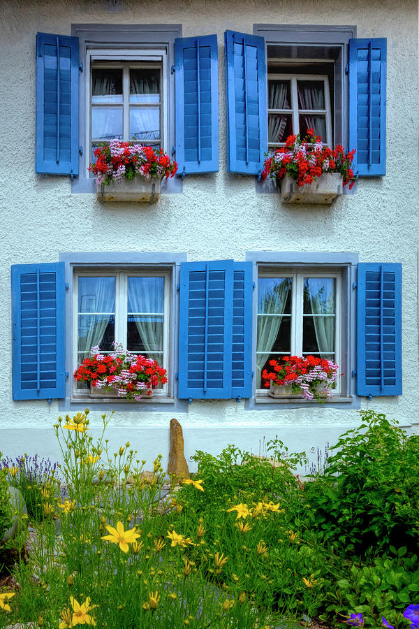 The Blue Shutters Photograph by Debra and Dave Vanderlaan