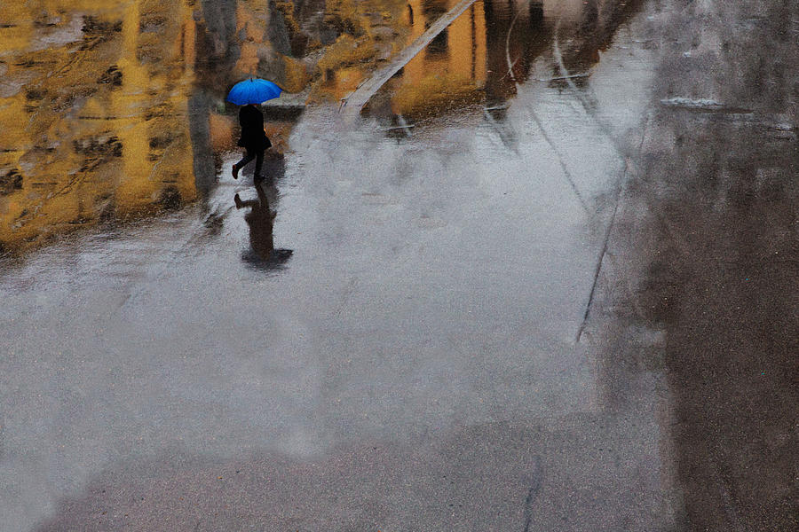 Impressionism Photograph - The Blue Umbrella by Massimo Della Latta