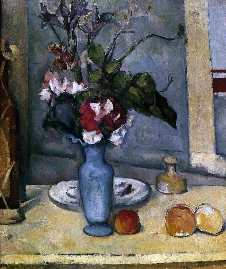 The Blue Vase - 1885/87 - 62x51 cm - oil on canvas - French Post-Impressionism. Painting by Paul Cezanne -1839-1906-