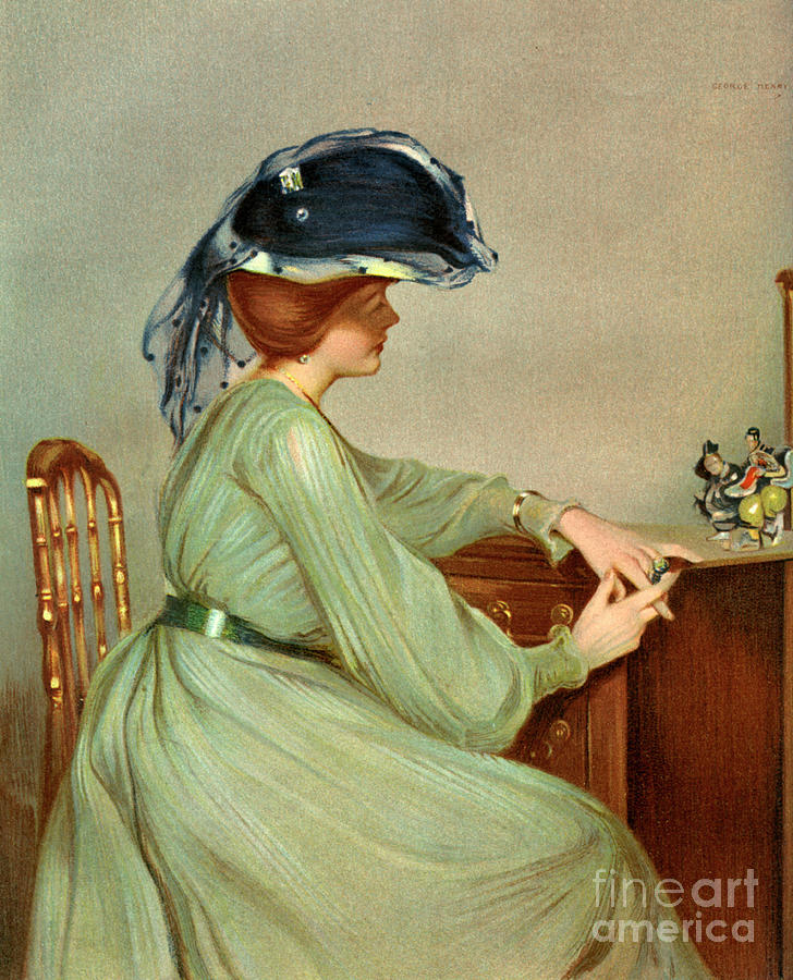 The Blue Veil, 1904. Artist George Henry Drawing by Print Collector