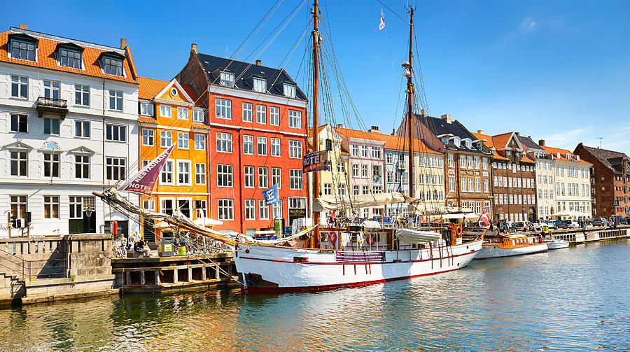 Architecture Photograph - The Boat Moored In Nyhavn Canal by Jan Wlodarczyk