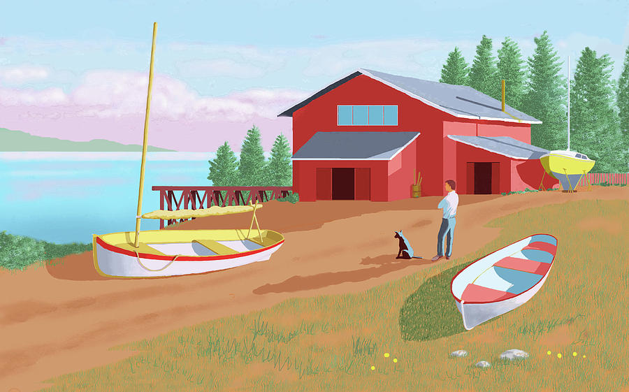 The Boat Shop Digital Art by Gary Giacomelli