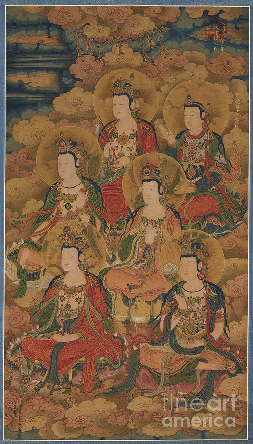 The Bodhisattvas Of The Ten Stages Drawing by Heritage Images