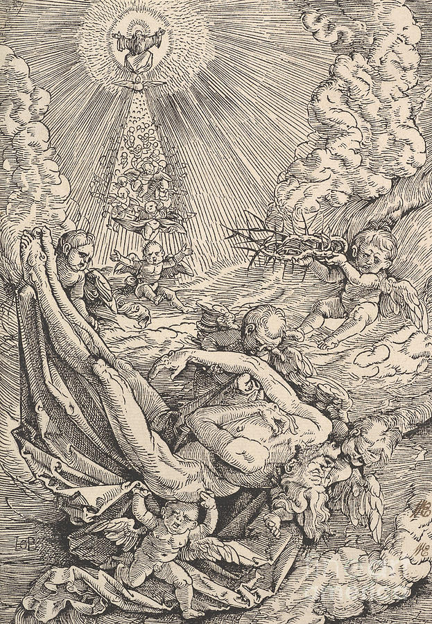 The Body of Christ Carried by Angels towards Heaven, 1516  Drawing by Hans Baldung Grien