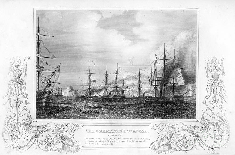 The Bombardment Of Odessa, Ukraine Drawing by Print Collector