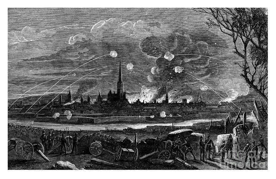 The Bombardment Of Strasburg, France Drawing by Print Collector
