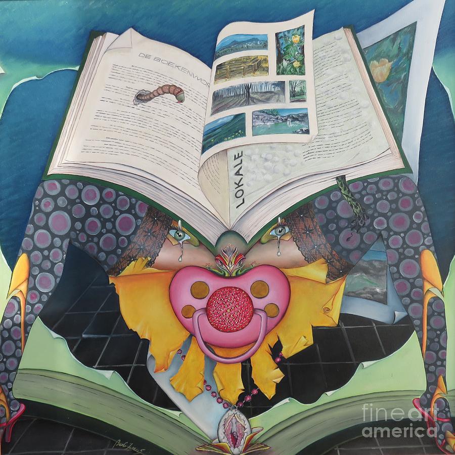 The bookworm Painting by Bob Ivens