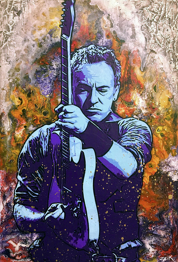 Bruce Springsteen Painting - The Boss - Version by Bobby Zeik