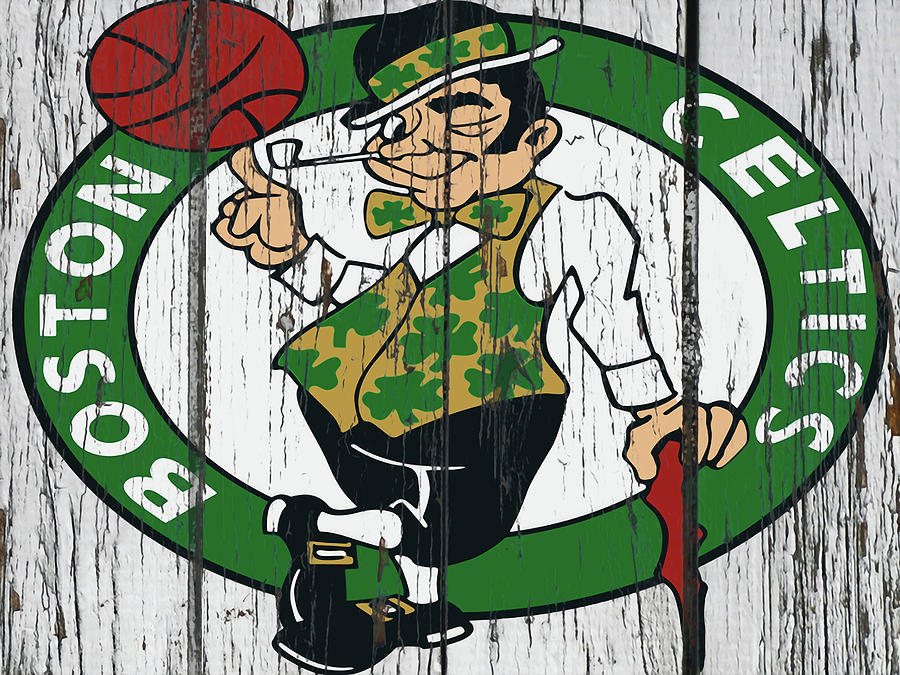 The Boston Celtics Wood Wall 6b Mixed Media by Brian Reaves