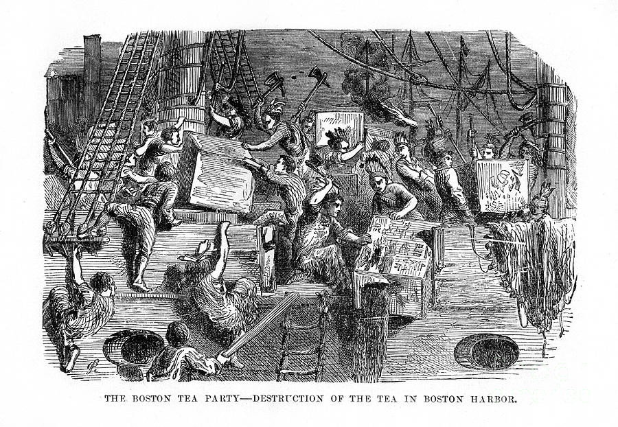 The Boston Tea Party,16 December 1773 Drawing by Print Collector Fine