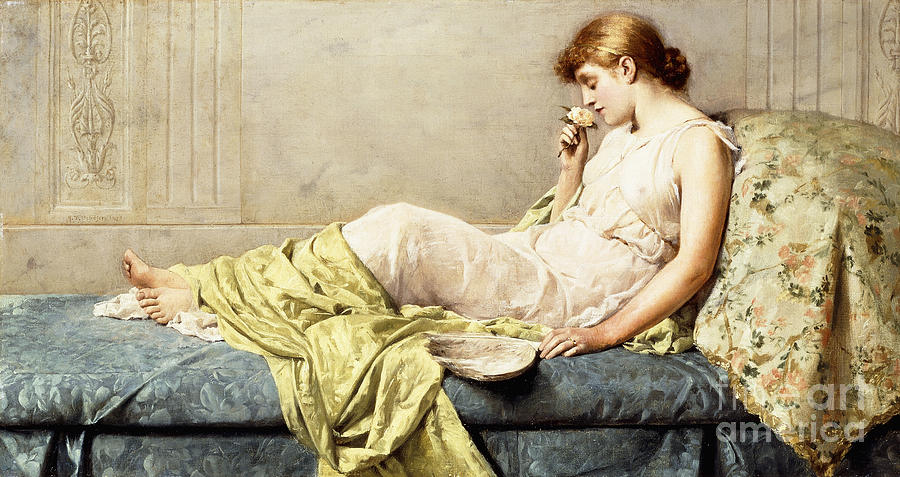 The Boudoir Rose, 1879 Painting by Henry Thomas Schafer